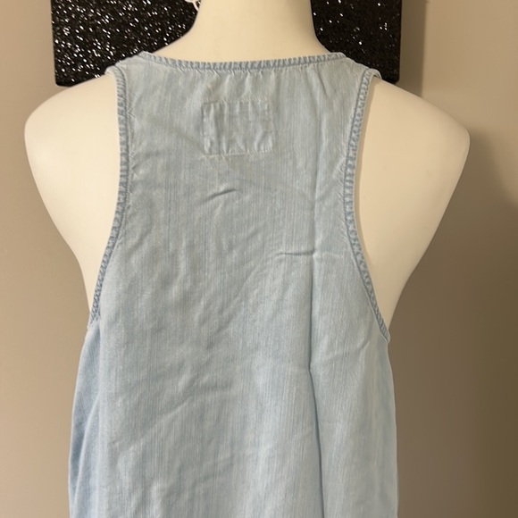 RAILS Chambray V Neck Sleeveless Racerback Tie Waist Dress Sz S - Picture 8 of 12